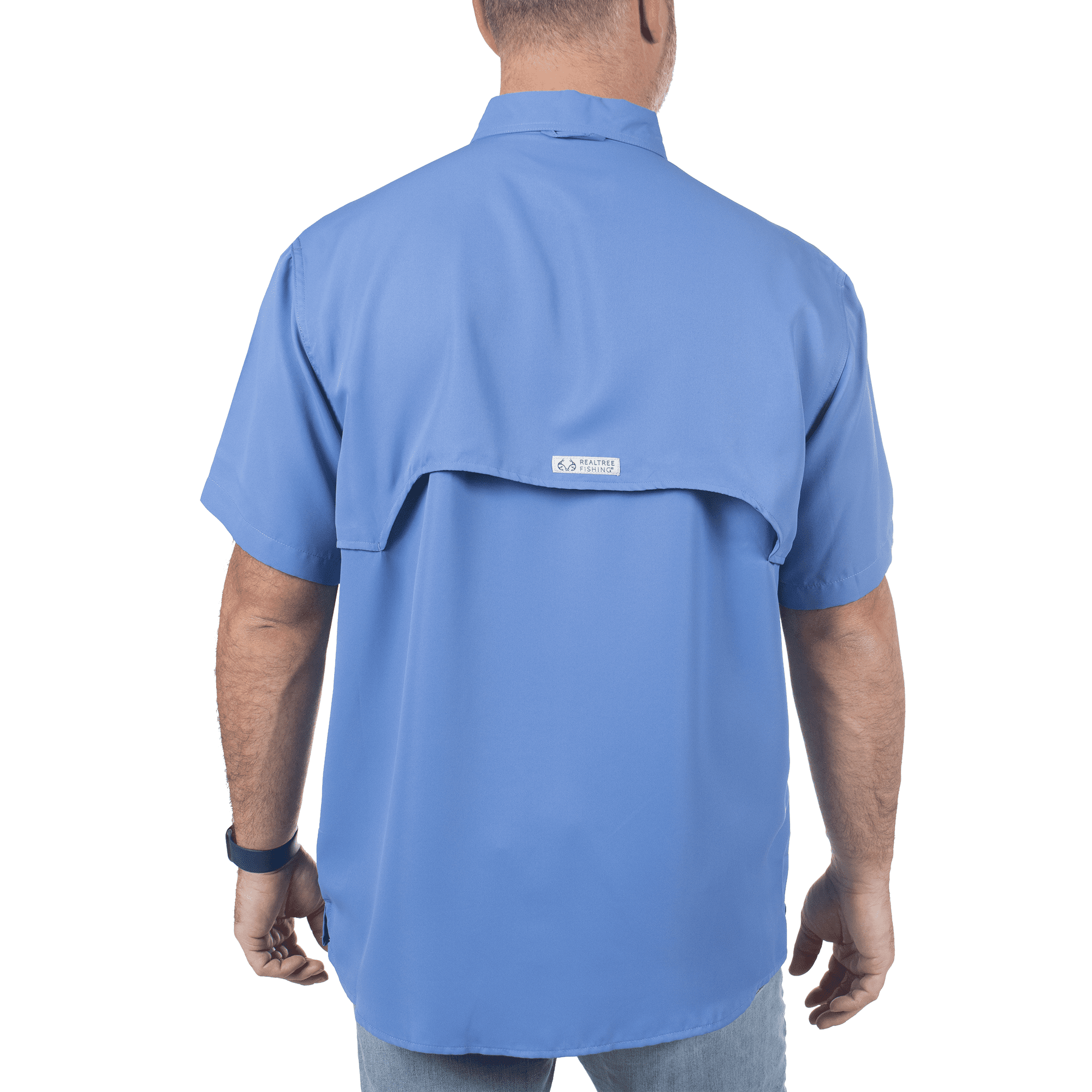 Realtree Blue Yonder Mens Short Sleeve Fishing Guide Shirt- S 