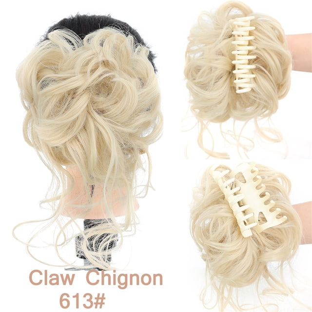 Clip à Griffes Chignon Désordonné Pièce de Cheveux Ondulée Bouclée Chignon Décoiffé Extensions de Cheveux Synthétiques