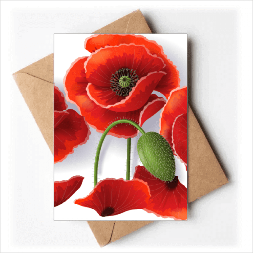 Red Flowers Painting Corn Petals Fruit Greeting Cards You are Invited Invitations