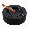 thumbnail image 4 of JUNWELL Cigar Ashtray Outdoor Cigarette Ash Tray – Round 5.9 inch Ceramic Ashtrays Black Glossy Cigar Rest for Indoor, Outdoor, Patio, Home, Office Use – Cigar Accessories Gift Set for Men and Women, 4 of 5