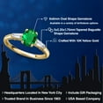 thumbnail image 2 of Gem Stone King 10K Yellow Gold Green Nano Emerald and Lab Grown Diamond Engagement Ring for Women | 1.05 Cttw | Oval 8X6MM | Gemstone May Birthstone | Size 7, 2 of 6