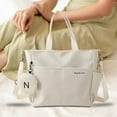 thumbnail image 6 of Milageto Tote Bag for Women Wear Resistant with Top Handles with Zipper Crossbody Bag Beige, 6 of 8