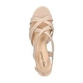 thumbnail image 3 of EASY STREET Womens Beige Strappy Padded Tristen Round Toe Block Heel Buckle Dress Slingback Sandal 8.5 M, 3 of 4