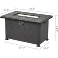 thumbnail image 4 of ALAULM Outdoor Propane Gas Fire Pit Table 43in,55,000 BTU,Auto-Ignition,Adjustable Flame,Windshield,Brown PE Rattan & CSA Certification, 4 of 6