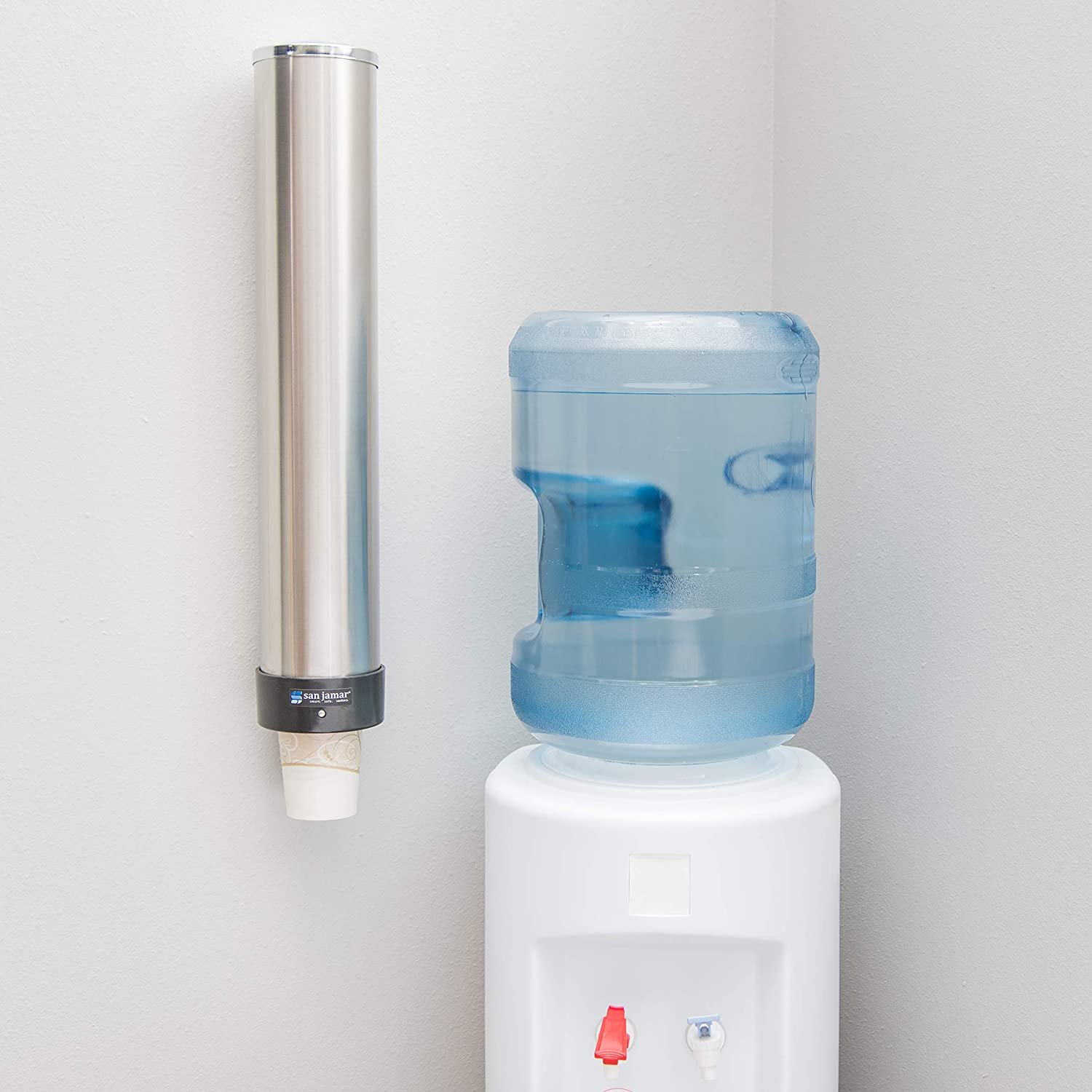 San Jamar C3400P Large Water Cup Dispenser w/Removable Cap,Wall Mounted, Stainless Steel - image 5 of 8