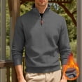 thumbnail image 1 of pstuiky camisas de manga larga para hombre, Blusa/camiseta informal y moderna de terciopelo de punto con cuello alto y cremallera para hombre, de color liso top de hombre xxl, 1 of 6