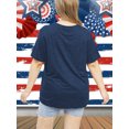 thumbnail image 5 of XCHQRTI American Stars Stripes Women Plus Size Tshirt 4th of July Patriotic Tee Short Sleeve 2x-5x, 5 of 7