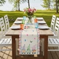 thumbnail image 4 of Table Runners 72 Inches Long Dress Scarves, Easter Farmhouse Kitchen Table Runner, Coffee Tablerunners, Country Gnomes Rabbit Colorful Eggs Flowers Treill 14x72 Inch, 4 of 9
