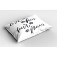 thumbnail image 2 of Saying Pillow Sham Set of 2, Watercolor Style Hand Letters Love Has 4 Paws Brush Calligraphy Animal Lover, Quality Microfiber Bedding Item for All Seasons, 26" x 20", Grey and White, by Ambesonne, 2 of 3