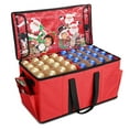thumbnail image 1 of 128 Balls Christmas Ornament Storage Box Dividers Xmas Decor Organizer Container Red, 1 of 9