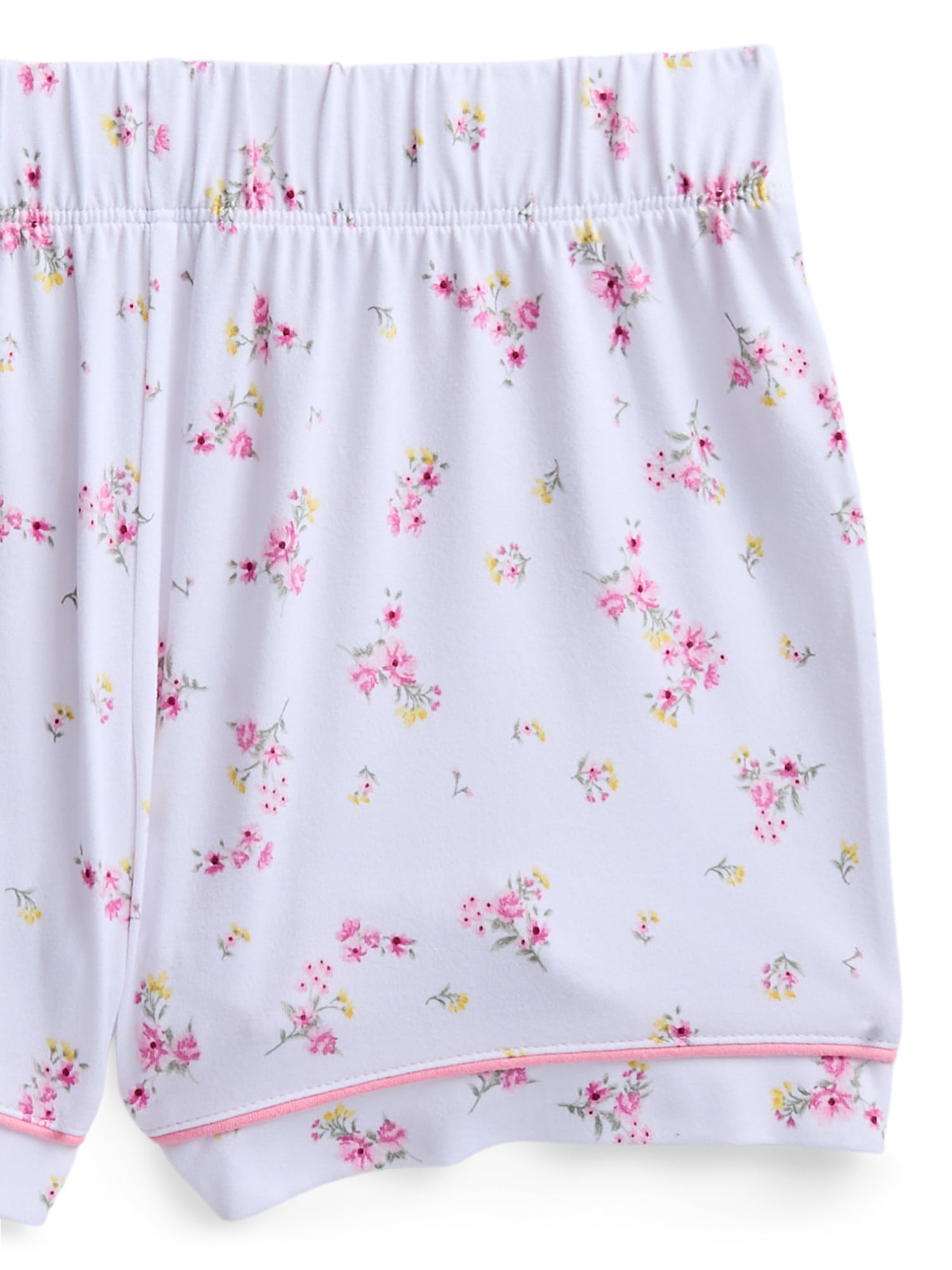 Joyspun Girls Mommy and Me Notch Collar Top and Shorts Family Matching Pajama Set, Sizes XS-XXL
