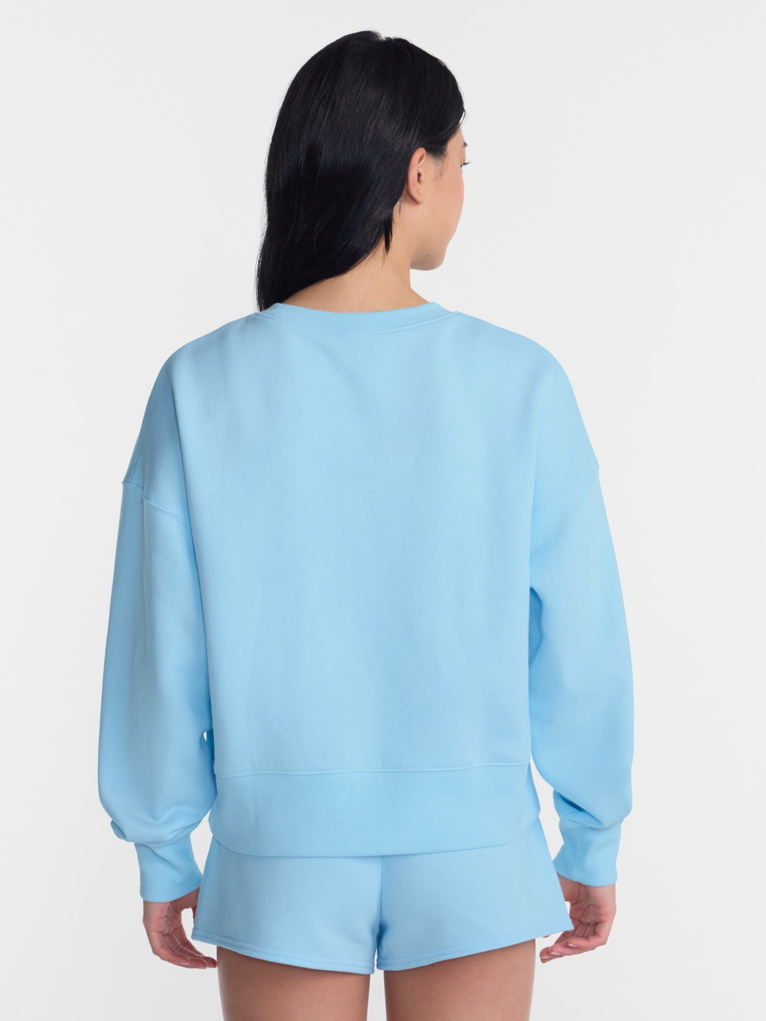 No Boundaries Boxy Fleece Sweatshirt, Midweight, Women's XXS-XXL