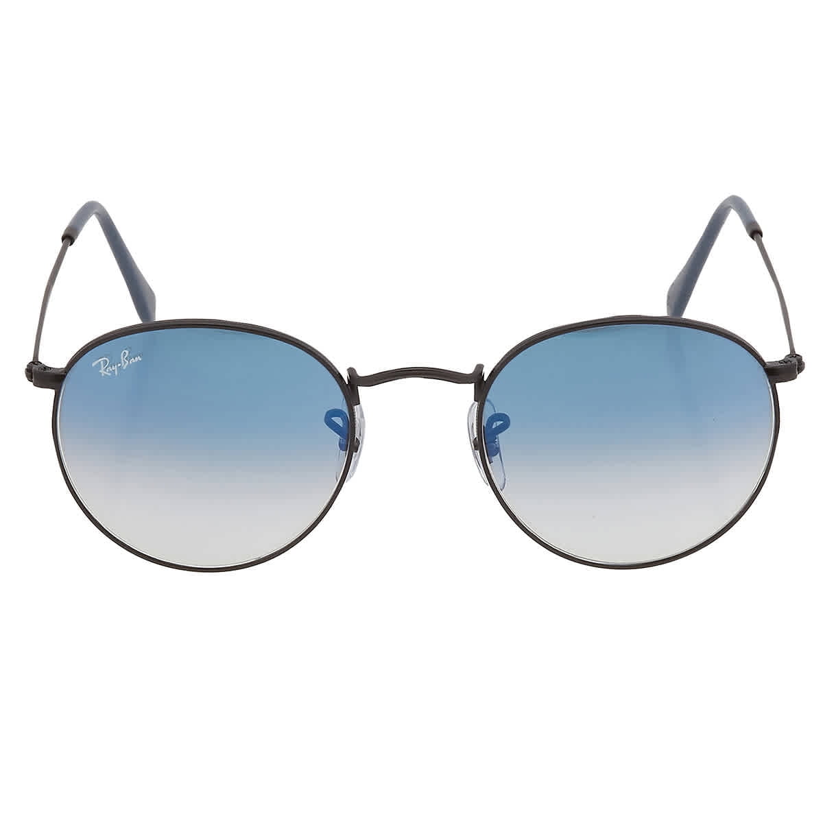 Ray Ban Unisex Round Double Bridge Blue/Gray Classic Sunglasses