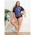 thumbnail image 5 of Plus Size Women's Rashguard UPF 50+ Active Rash Guard Swimwear Top, 5 of 7