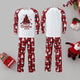 thumbnail image 3 of Matching Christmas Pajamas for Family Graphic Xmas Tree Casual Letter Printed Crew Neck Long Sleeve Shirts Comfy Plaid PJ Sleepwear Outfits Men Red L, 3 of 6