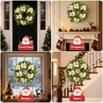 thumbnail image 4 of Ataucjin 24 Inch Pre-Lit Artificial Christmas Wreath, 50 Warm White LED Lights, Decorated with Frosted Pine, Pine Cones, Berry Clusters, Christmas Decorations, 4 of 7