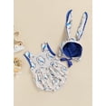 thumbnail image 3 of xiaxaixu Baby Girl's Two-Piece Suit, Easter Rabbit Print Sleeveless Round Neck Backless Romper + Tie-Up Hat, 3 of 9