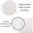 thumbnail image 5 of BirdRock Home Faux Fur Foot Stool Ottoman with Wood Legs - White, 5 of 9