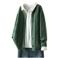 thumbnail image 2 of Wzzjkit Vêtements d'Automne Mode Femme Couleur Unie Cardigan à Manches Longues Chandail Col Rond, 2 of 6