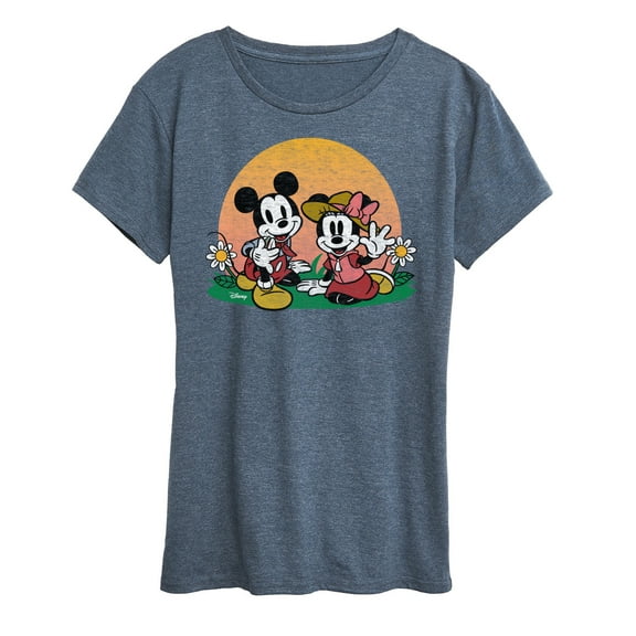Disney - Mickey & Friends - Minnie & Mickey Enjoy the Sunset - Women's Short Sleeve Graphic T-Shirt