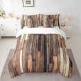 thumbnail image 2 of Manfei Old Wooden Strip 7-Piece Bedding Comforter Set,Rustic Farmhouse King Bedding Sets,Brown Beige Bed Sheets For Teens,Ultra Soft Home Decor Reversible, 2 of 8