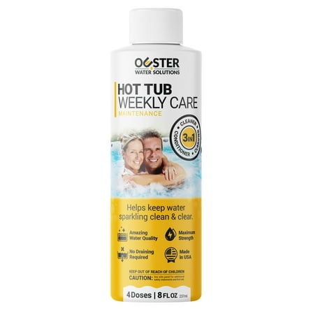 Ouster Hot Tub 3-in-1 Weekly Care Cleaner, Clarifier, Conditioner Liquid for Pool Maintenance, 8 oz