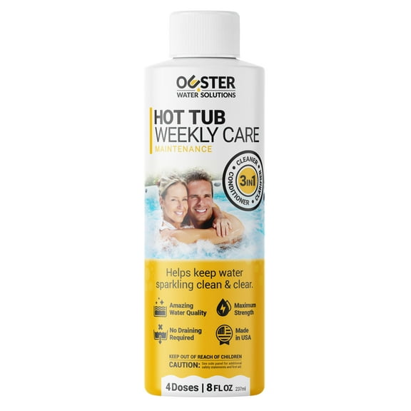 Ouster Hot Tub 3-in-1 Weekly Care Cleaner, Clarifier, Conditioner Liquid for Pool Maintenance, 8 oz