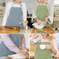 thumbnail image 5 of Paquete de 2 delantales de cocina impermeables para mujer con bolsillo delantales de chef ajustables para cocina, cocinar, hornear, barbacoa, parrilla (azul/verde), 5 of 5