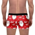 thumbnail image 4 of Mens Christmas Underwear Funny Novelty Holiday Boxers Briefs Snowman Reindeer Graphic Holiday Shorts Men Lingerie, B05 Watermelon Red, Size XL, 4 of 6