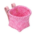 thumbnail image 2 of Vsenkes Kids Bike Basket Bike Accessories Compact Decoration Handmade Storage Basket Pink, 2 of 9