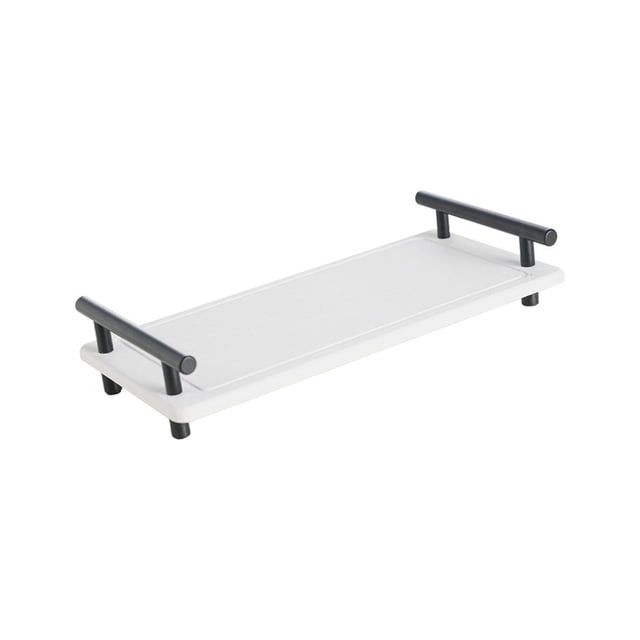 Organizador de lavabo de baño de secado instantáneo, bandeja de mostrador, estante decorativo multifuncional Mango negro