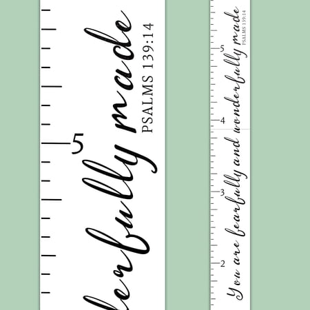 Wooden Ruler Growth Chart | Bible Verse Scripture | Christian Nursery ...
