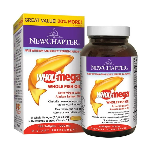 New Chapter Fish Oil Supplement Wholemega Wild Alaskan Salmon Oil