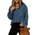 thumbnail image 2 of Uhndy Womens Corduroy Shirts Casual Long Sleeve Button Down Blouses Oversized Jacket Tops, 2 of 5