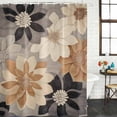 thumbnail image 2 of Burnt Orange Grey Bathroom Shower Curtains with 12 Hooks Polyester Waterproof Shower Curtain for Stalls and Bathtubs Retro Spring Floral Botanical Decorative Bathroom Privacy Curtain 72x72 Inches, 2 of 8