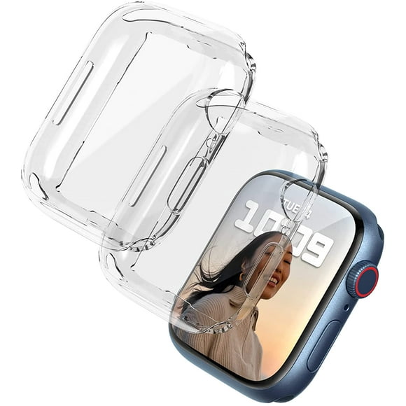 Wiki VALLEY Case for IBAOLEA Watch Series 7 Screen Protector 41mm, 2 Pack Soft TPU Clear Ultra-Thin Overall Protective Cover Case for iWatch Series 7 41mm Clear+Clear 41mm