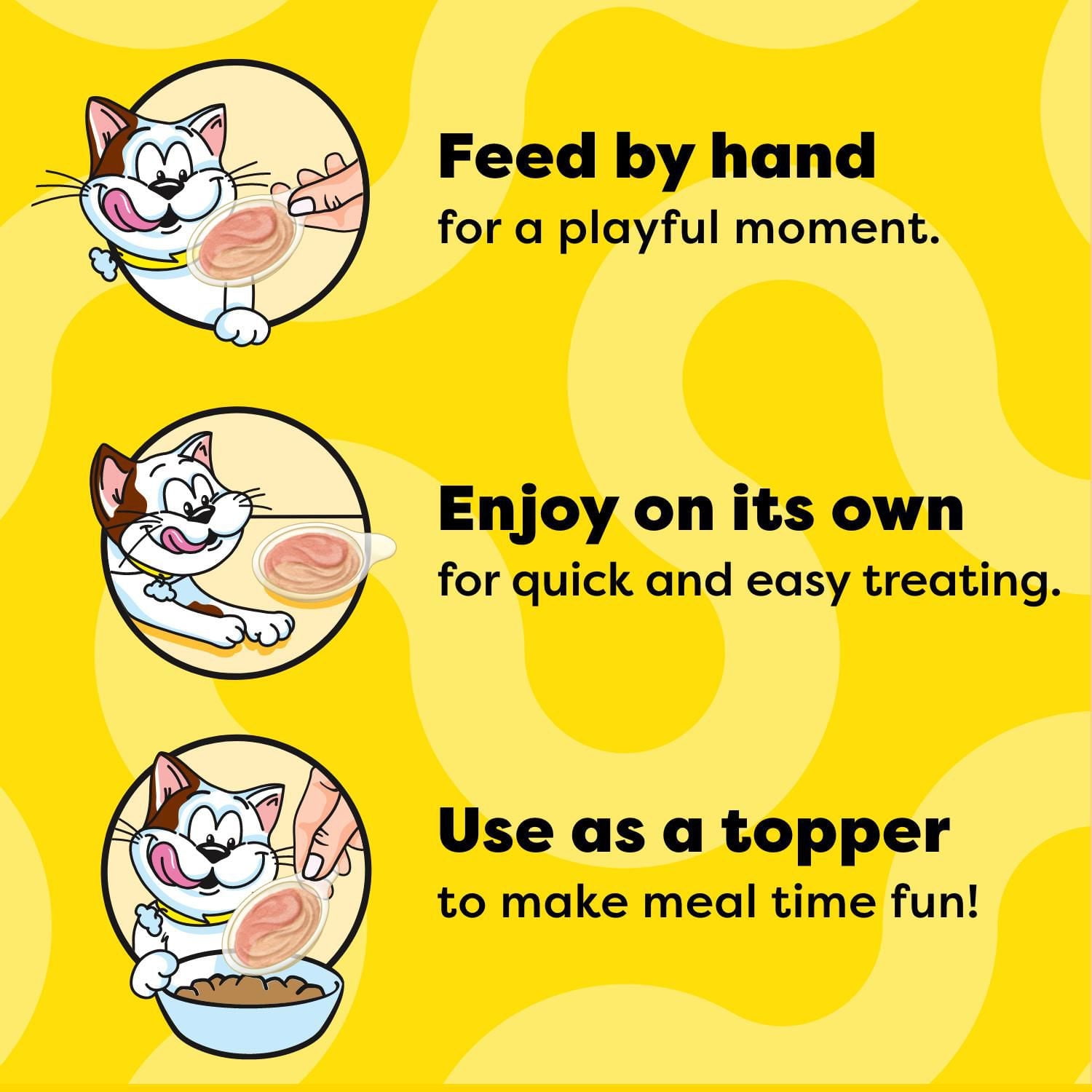 Gâteries pour chats TEMPTATIONS LICKABLE SPOONS saveur de poulet savoureux et de fromage délicieux 4x10 g