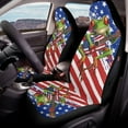 thumbnail image 3 of Binienty Frog American Flag Front Auto Seat Covers Washable Removable Non-Slip Car Bucket Seat Covers Universal for Cars SUV Truck, 2 Pack, 3 of 8
