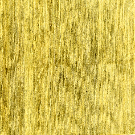 Ahgly Company Indoor Square Abstract Yellow Contemporary Area Rugs, 8' Square