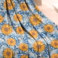 thumbnail image 3 of Blue Orange Sunflower Leaf Pattern Blanket,Comfortable Soft Flannel Throw Blanket,All Season,Warm Lightweight Blankets for Sofa Bed Couch Living Room Chair,50"x60", 3 of 4