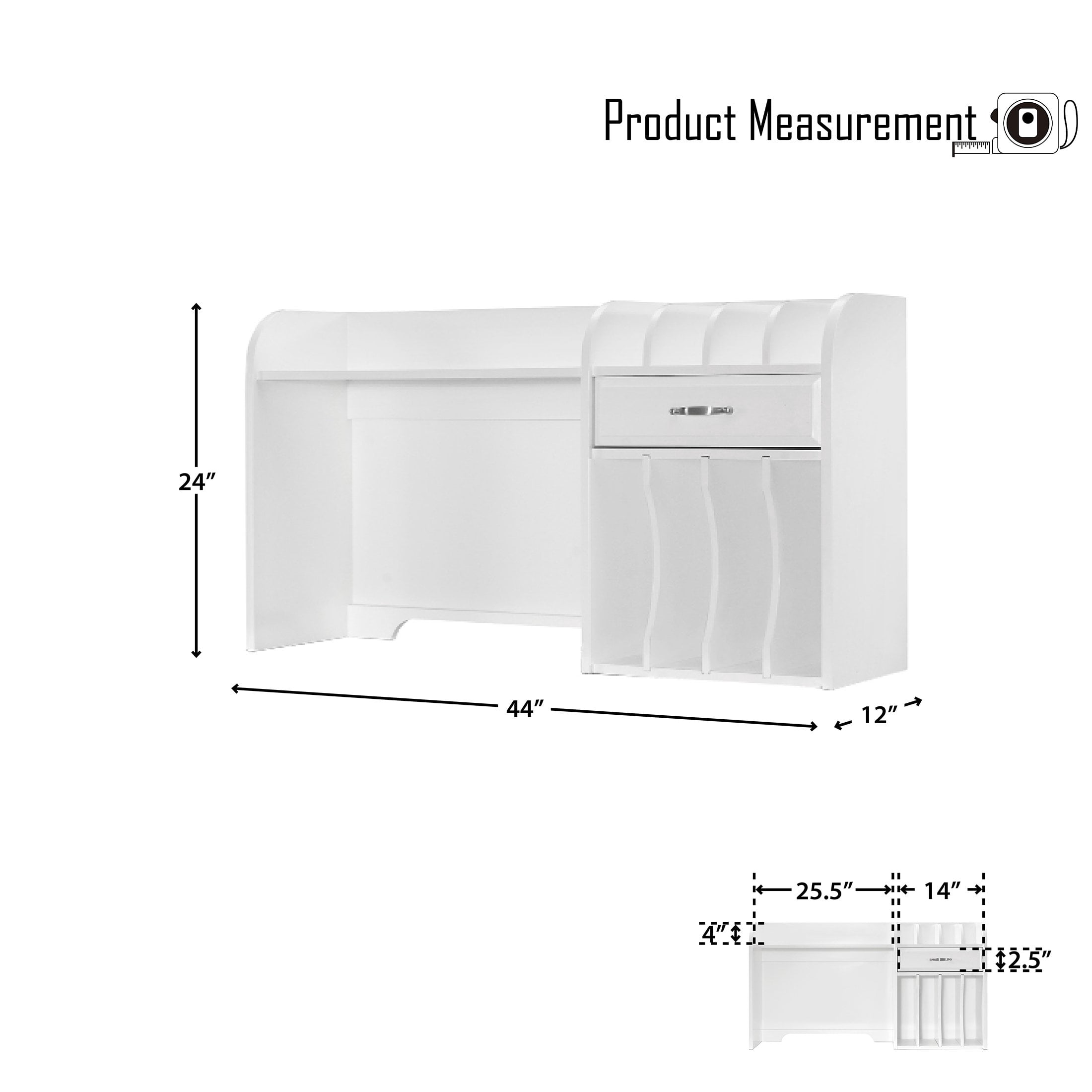 OakvillePark Fallon Desk Hutch, White