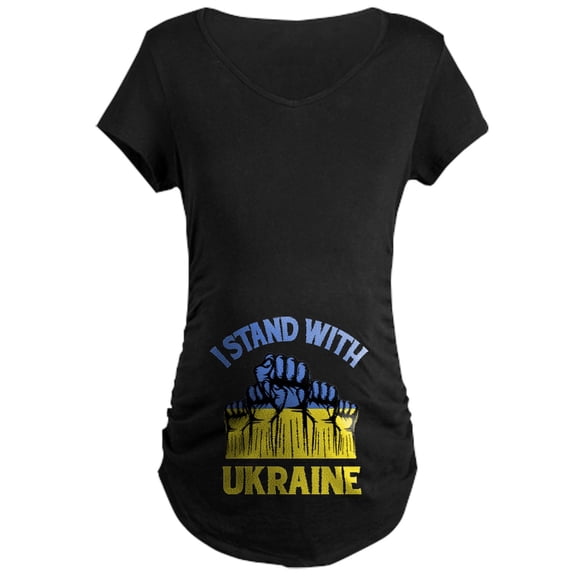 CafePress - I Stand With Ukraine Maternity T Shirt - Maternity Dark T-Shirt