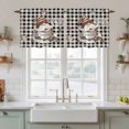 thumbnail image 2 of Coffee Gnomes Tier Curtains, Farmhouse Brown Bean Plaid Black Grey Light Filtering Kitchen Curtains, 2Pcs Rod Pocket Half Window Treatments Panels for Sink Cafe Cabinet Camper 27.5x24 Inches, 2 of 9