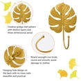 thumbnail image 4 of Decorative Iron Hooks, 4pcs Leaf Shape Wall Mounted Hooks Modern Key Holder Wall Mounted Gold Single Prong Hat Hanger, 4 of 5