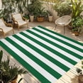 thumbnail image 2 of Outdoor Rug 3x5 ft Green White Striped Waterproof Outdoor Patio Rug Mat Non Slip Outside Area Rugs Carpet for RV,Camping,Porch,Deck,Pool,Balconybackyard,Minimalist Christmas, 2 of 9
