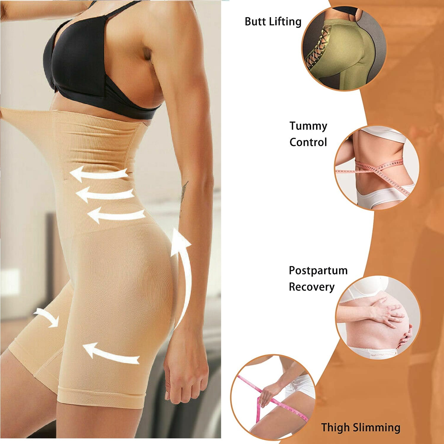 Women Tummy Control Shapewear High-Waist Slimming Panties Shorts Body Shaper  - AAA Polymer