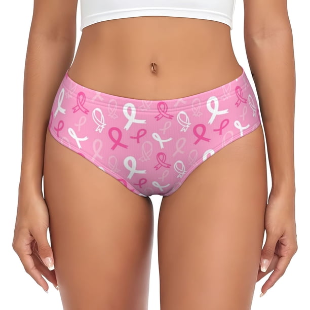 Fotbe Breast Cancer Awareness (3) Calzones Estampados para Mujer – Ropa Interior de Algodón, Cómoda, Suave y Elástica-Medium