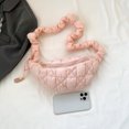 thumbnail image 4 of 6090 Bolso Pecho Algodón Plisado Bordado Acolchado Versátil Moderno Bolso Cruzado Un Hombro para Mujer (rosa), 4 of 9