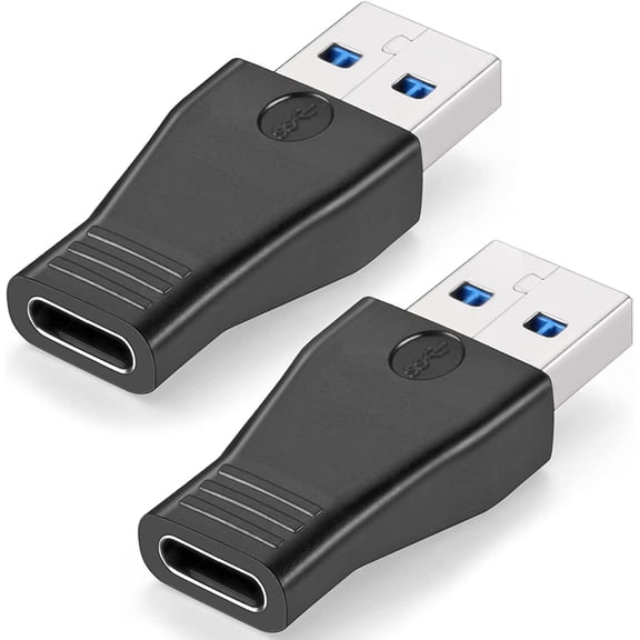 USB Type C 3.1 Female to USB 3.0 Male Adapter Converter Extender Support Double Sided 5 Gbps Data Sync and Charging 2 Pack