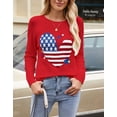 thumbnail image 3 of Sweaters for Women 4th of July Independence Day American Flag Crewneck Long Sleeve Knitted Striped Sweater Fall Winter Pullover Sweater Alsol Lamesa, 3 of 6